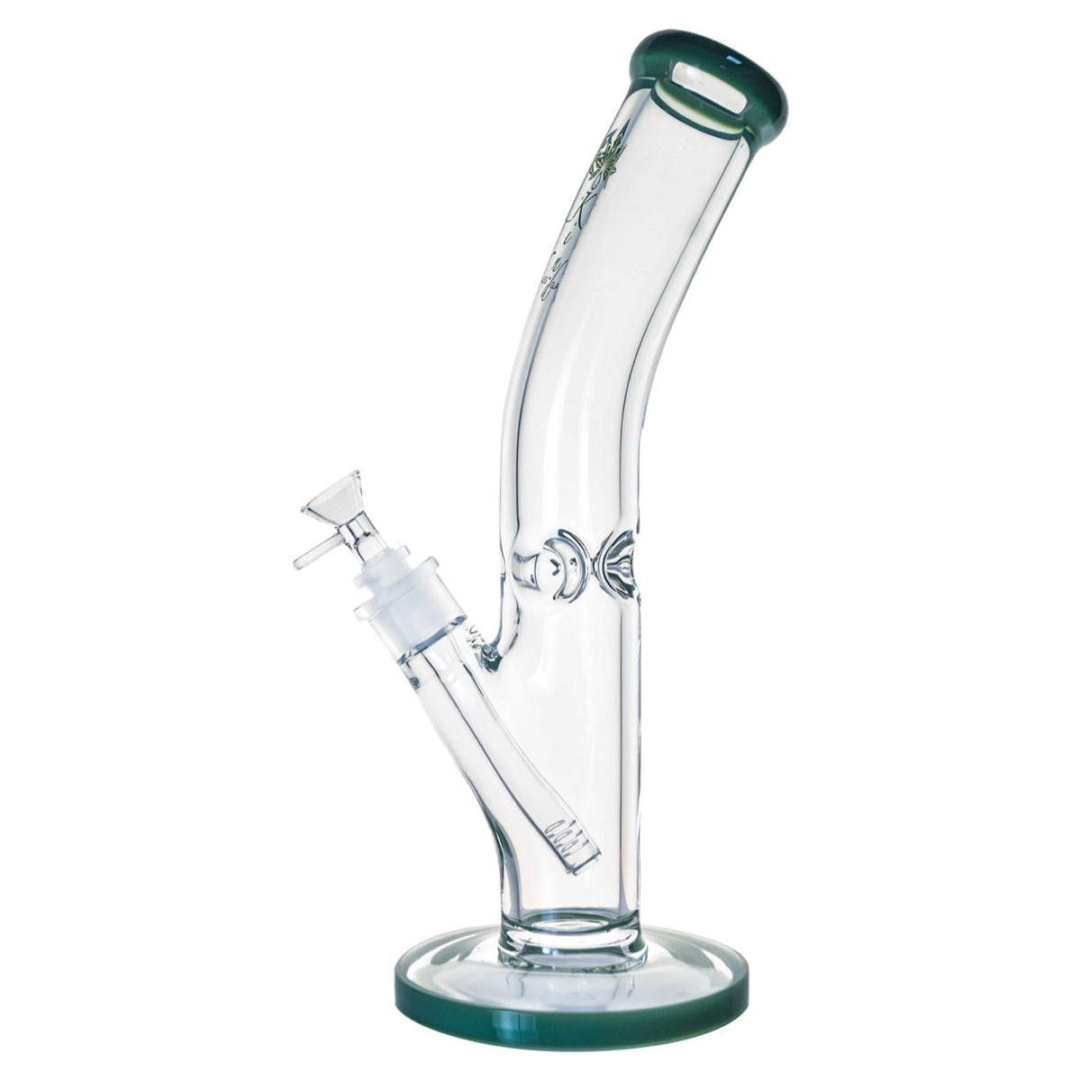 14 inch Thick Glass Bent Neck Straight Tube Bong