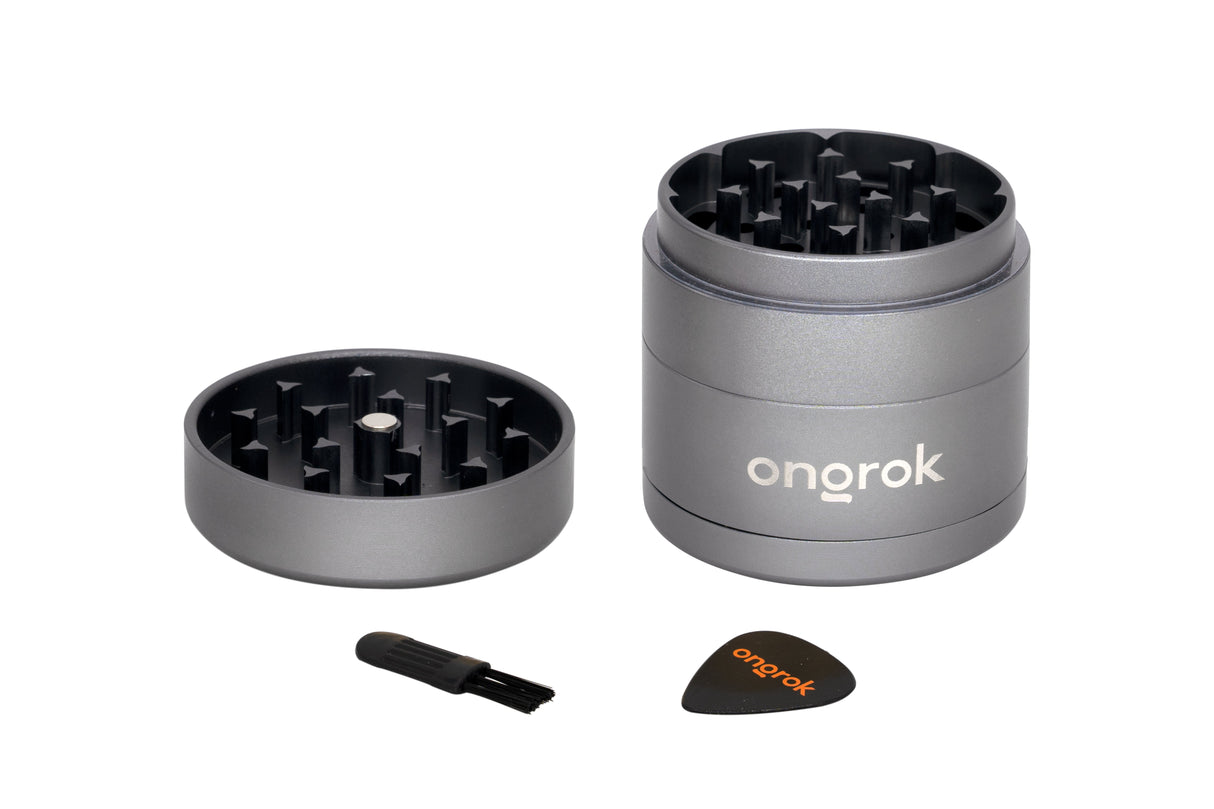 New Size! Mini 4 Piece EZ Grinder (55mm) ONGROK Gun Metal