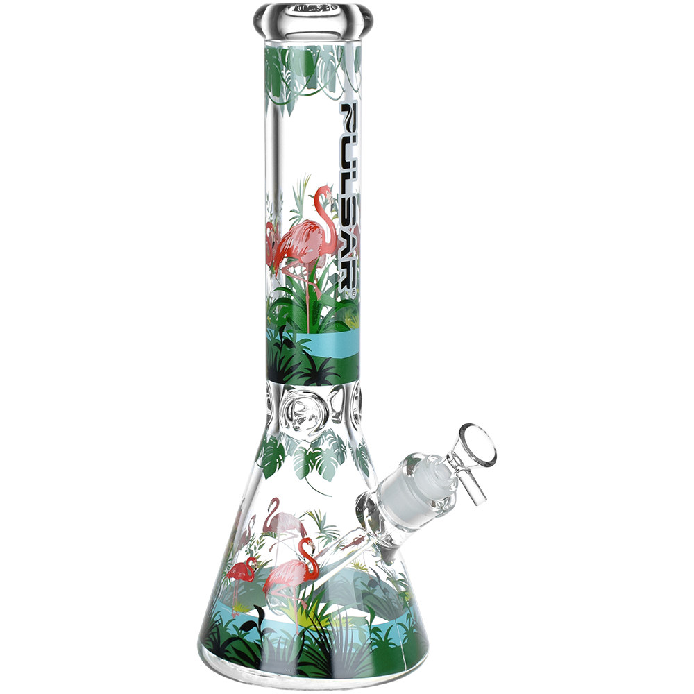 Pulsar Chillin Flamingos Beaker Bong