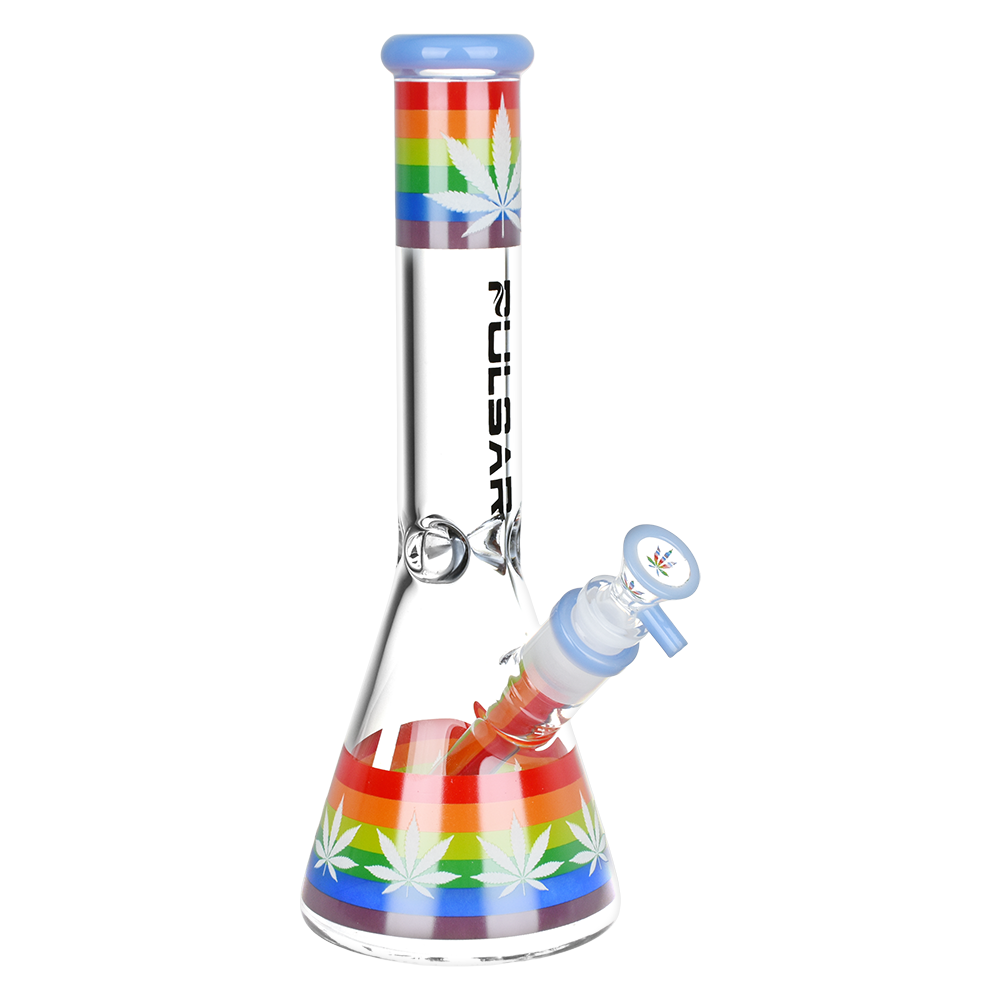 Pulsar Rainbow Pride Glass Beaker Bong