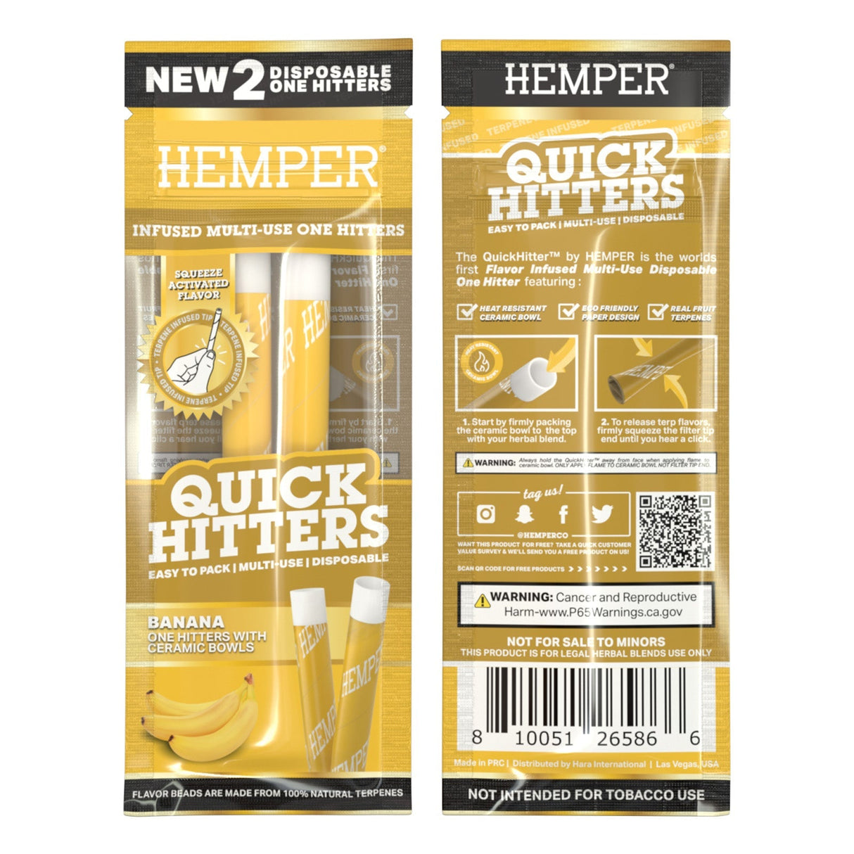 Quick Hitters Banana - Flavored One Hitter 2 Pack