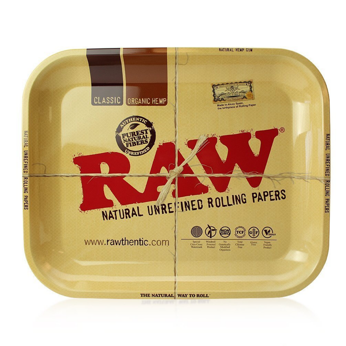 Raw® Classic Large Vintage-Style Metal Rolling Tray (14" x 11")