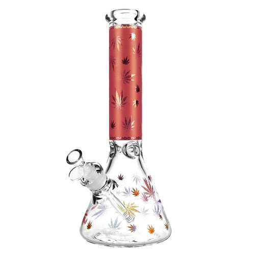 CaliConnected Hemp Leaf Beaker Bong Red