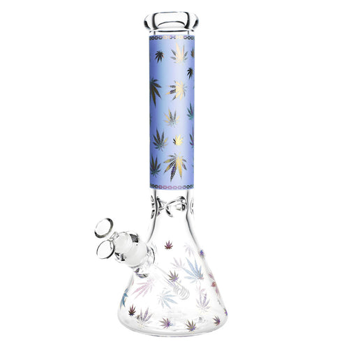 CaliConnected Hemp Leaf Beaker Bong Blue