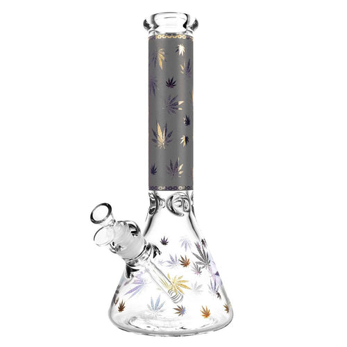 CaliConnected Hemp Leaf Beaker Bong Gray