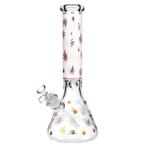 CaliConnected Hemp Leaf Beaker Bong White