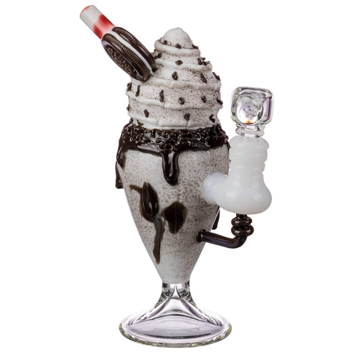 Empire Glassworks "Chocolate Cookie Sundae Float" Water Pipe 🍨