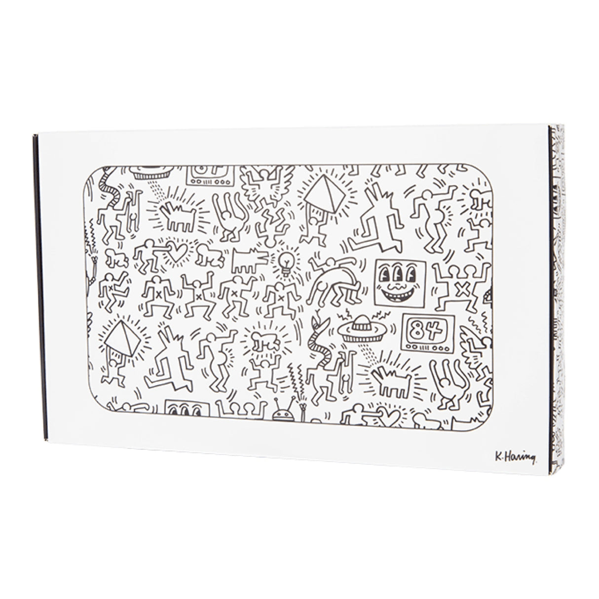 K. Haring Glass Rolling Tray - Black & White