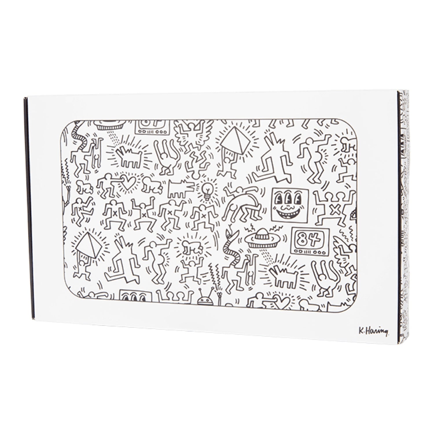 K. Haring Glass Rolling Tray - Black & White