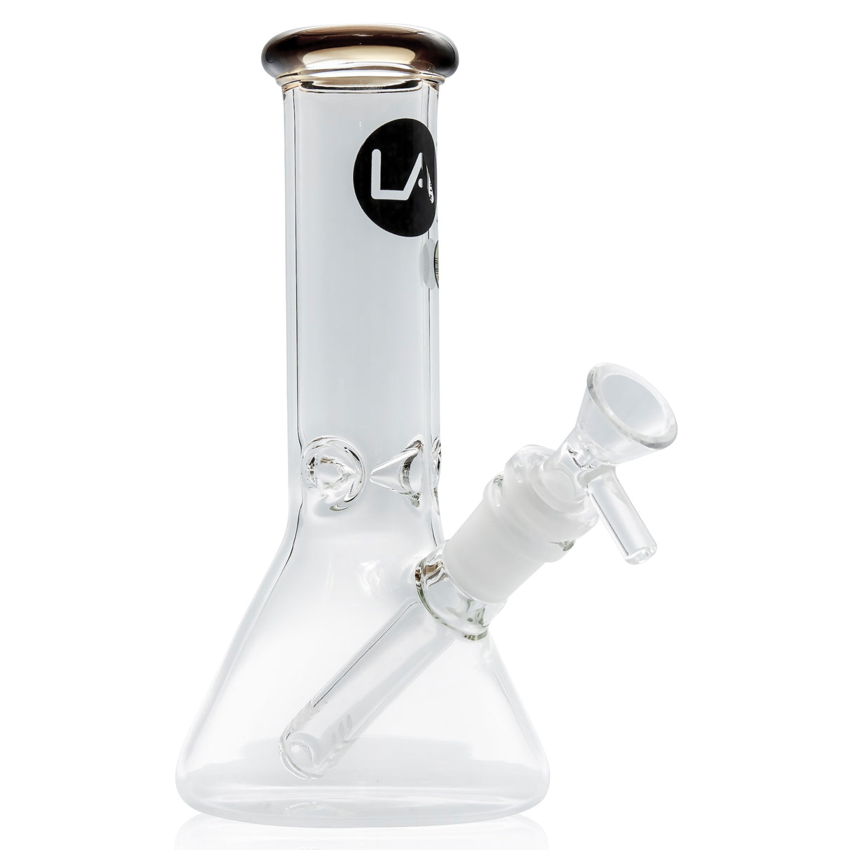 LA Pipes 8” Color Accented Mini Beaker Bong