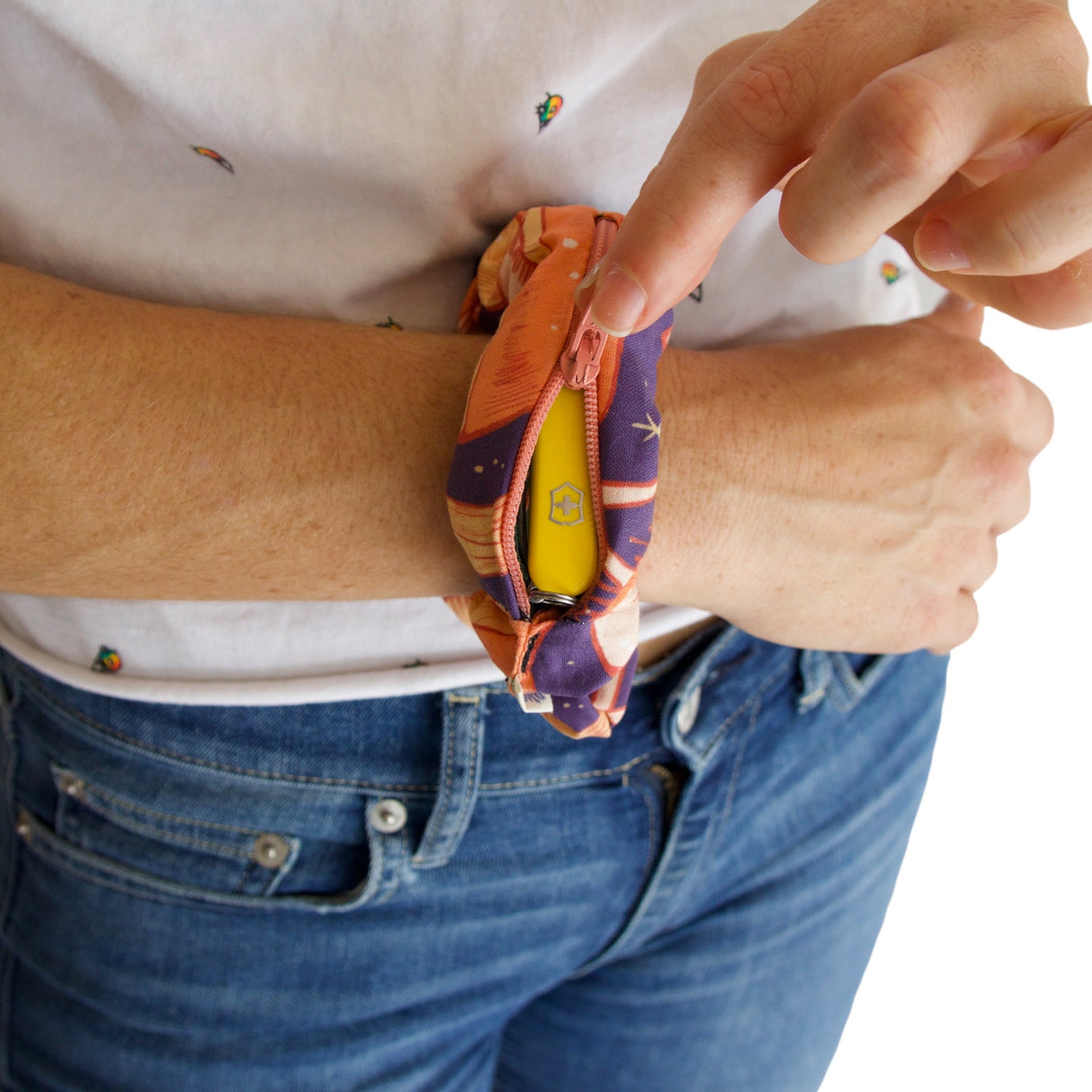 Blue Fiesta “Magical Mushrooms” Stash Pocket Scrunchie