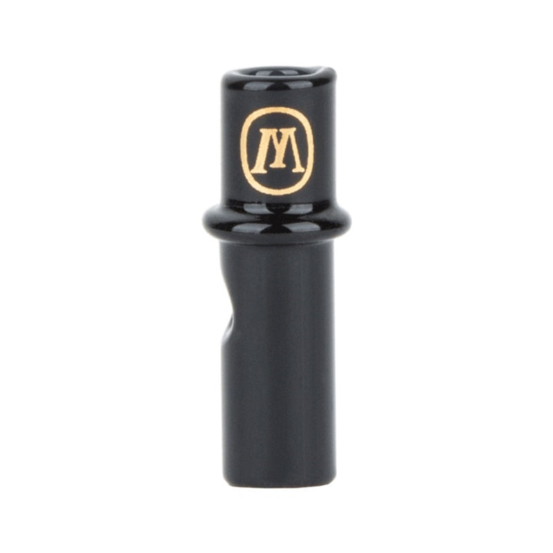 a black and gold bottle stopper on a white background