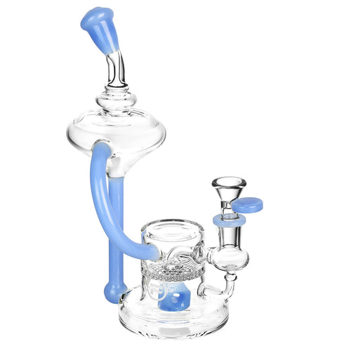 Pulsar 9" Lab Tubes Recycler Bong Blue