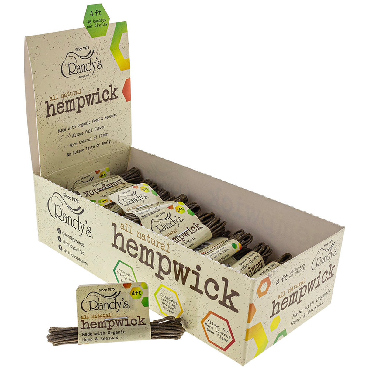 Randy’s All-Natural Hemp Wick - 4 ft Bundle