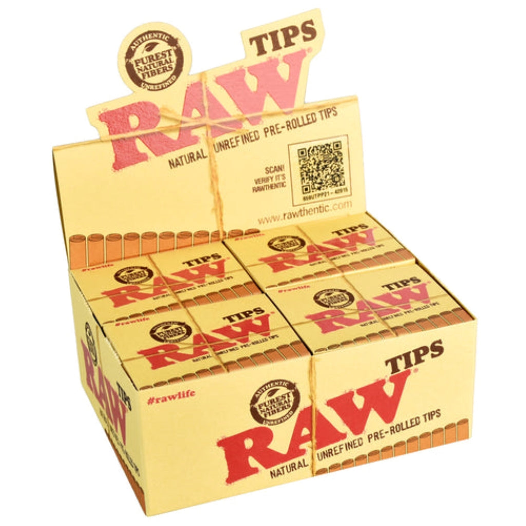 Raw® Pre-Rolled Rolling Paper Tips (Full Box)