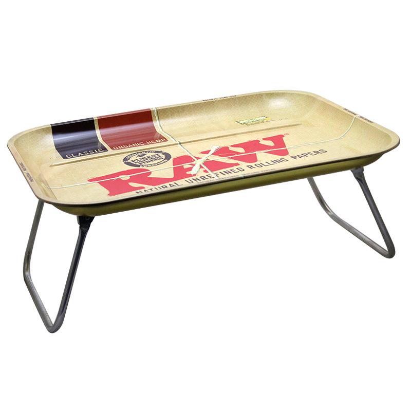 Raw® XXL Metal Dinner/Rolling Tray w. Foldable Legs (20” x 15”)
