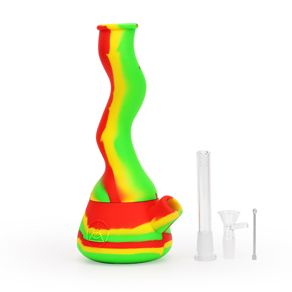 Ritual 10'' Wavy Silicone Beaker Rasta