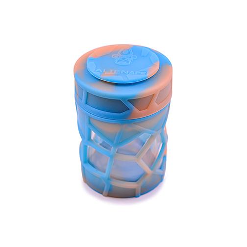 Space King Stackable Glass & Silicone Jar Blue & Orange
