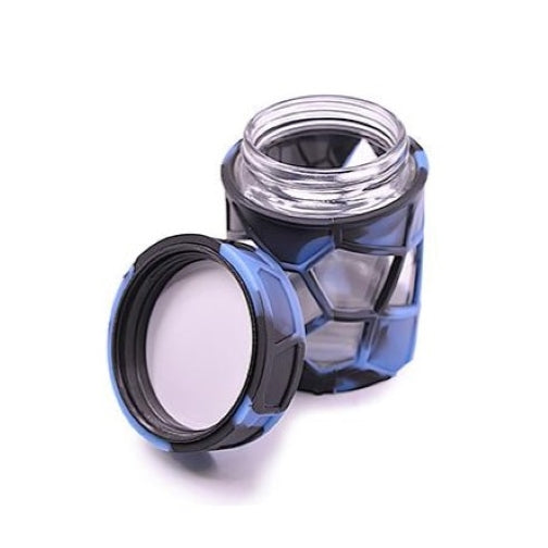 Space King Stackable Glass & Silicone Jar Black & Blue