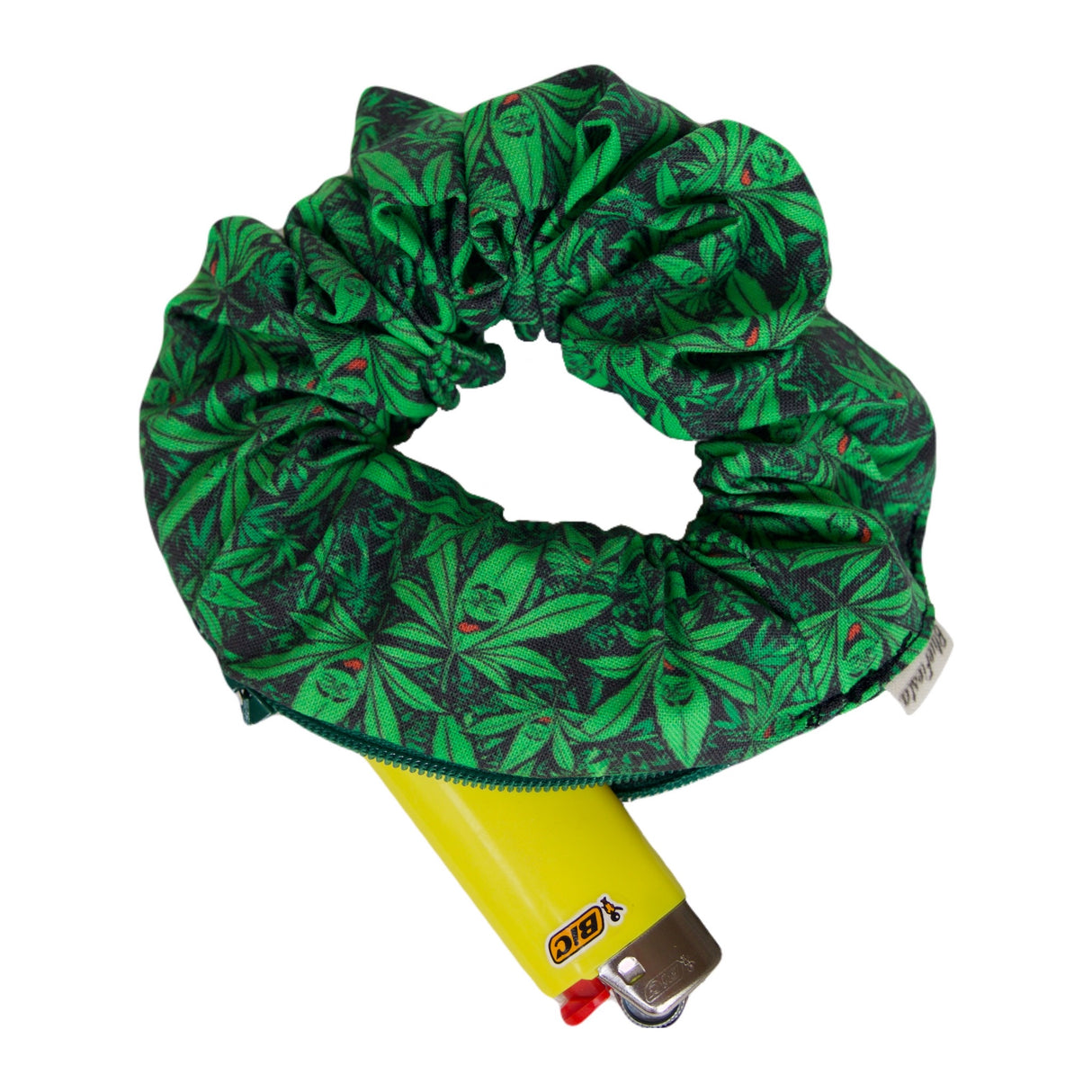 Blue Fiesta “420 Weed Leaf” Stash Pocket Scrunchie