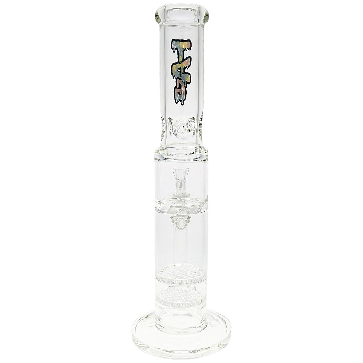 TAG 16” Double Honeycomb Perc Straight Tube Bong