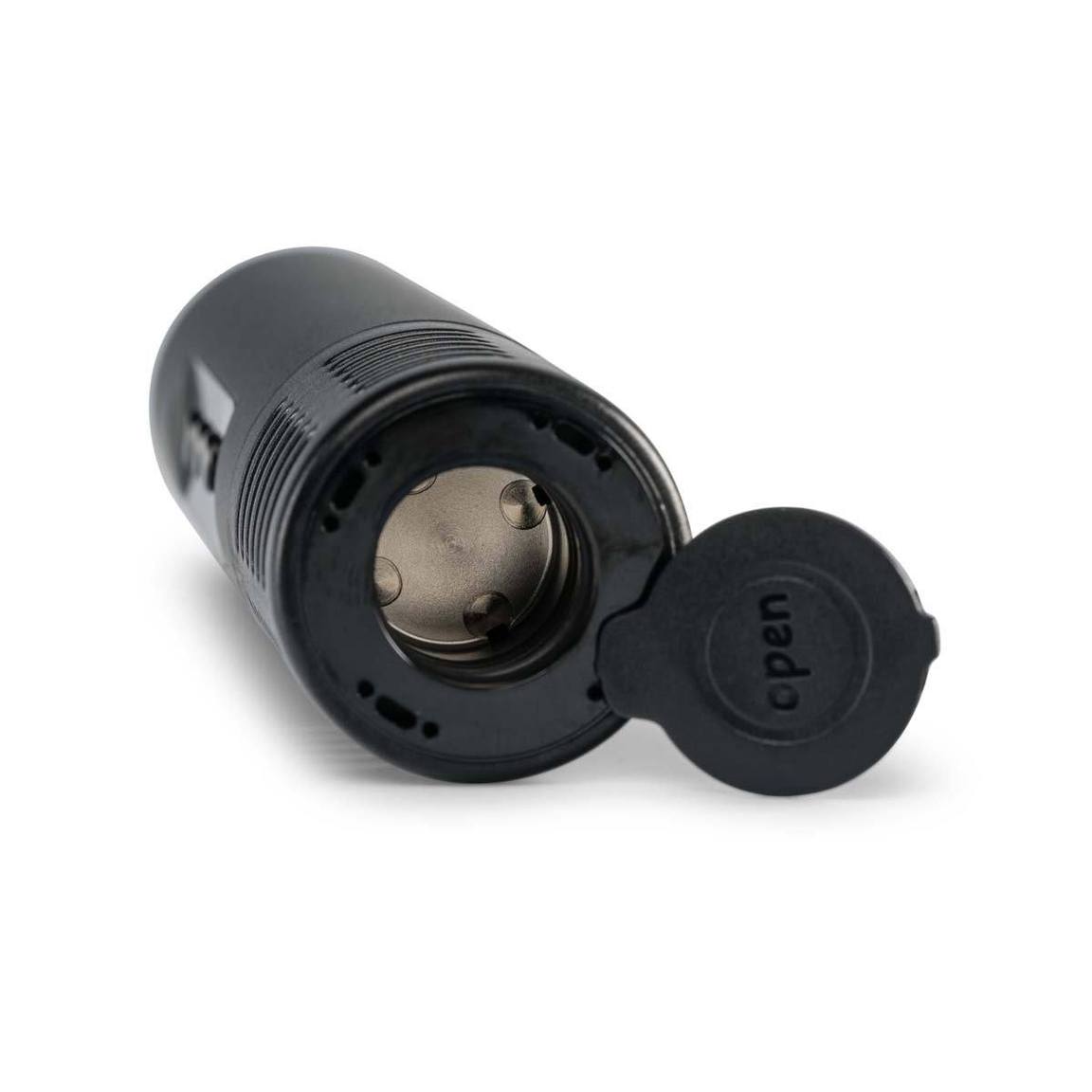 a small black object on a white background