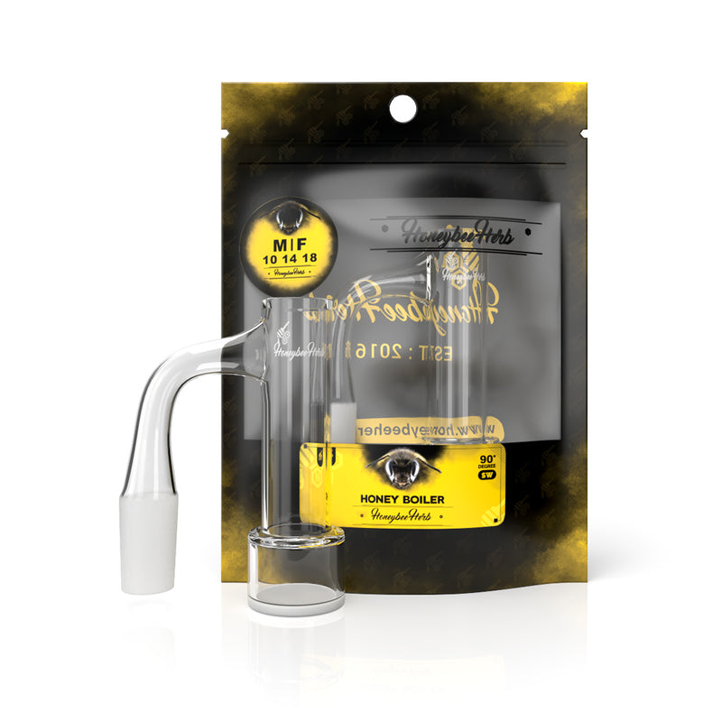 Honeybee Herb Black Line Honey Boiler Quartz Banger - 90° Degree