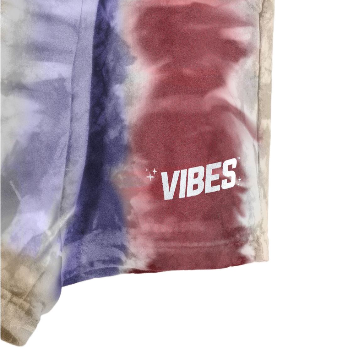 VIBES Vibe Tribe Striped Tie Dye Shorts