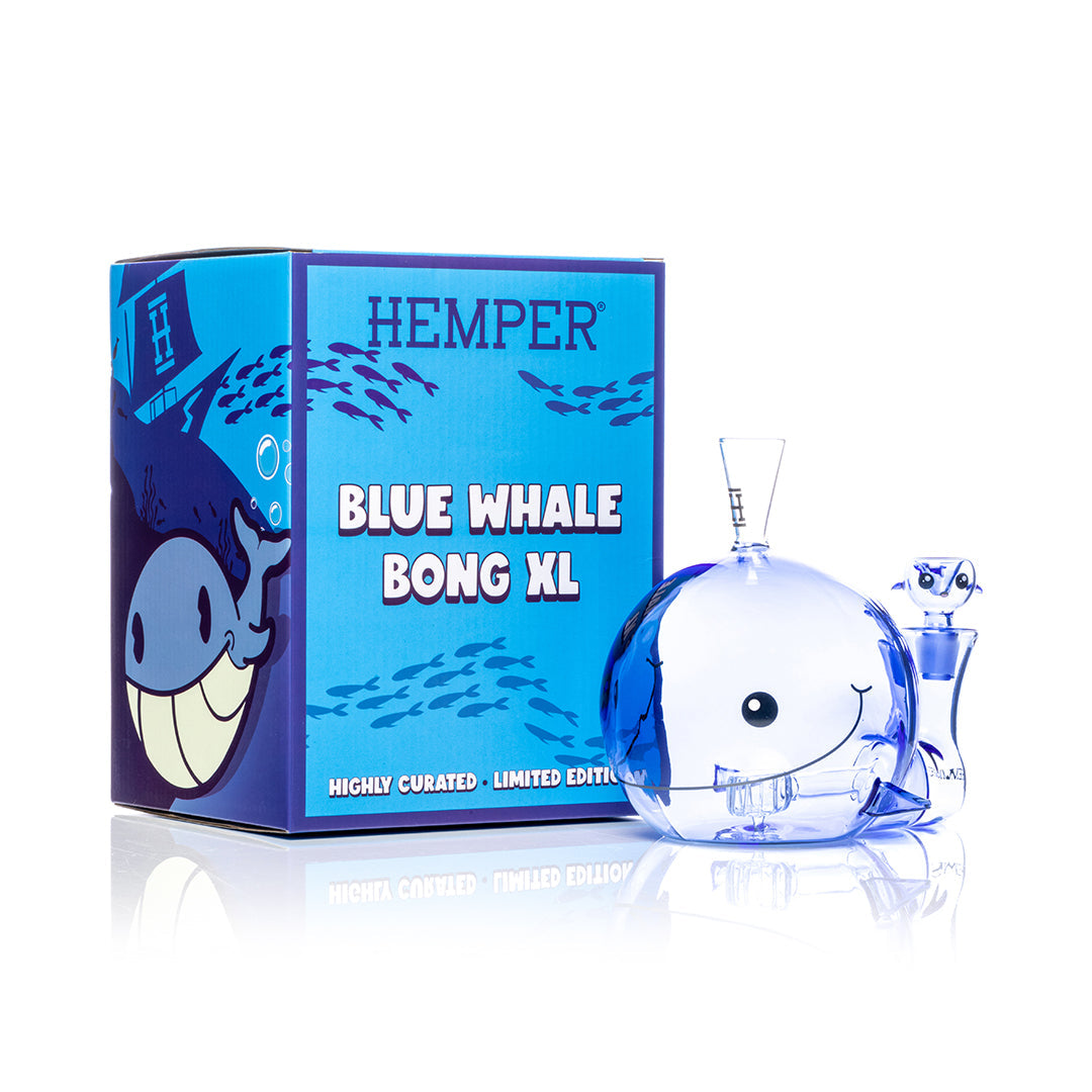 Hemper XL Blue Whale Glass Bong