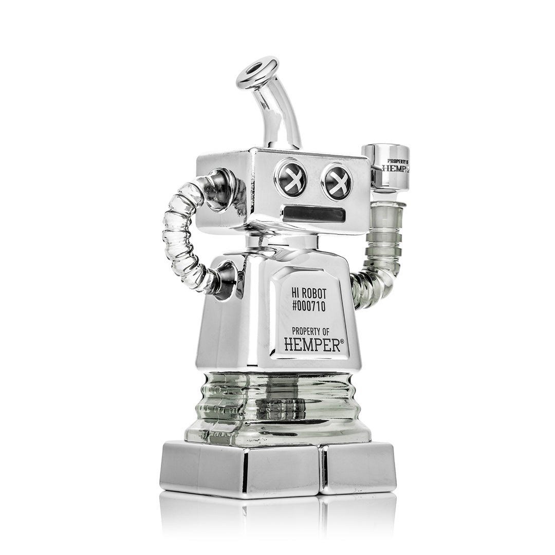 工芸品 Silver joint bong Hemper 9” XL Hi-Robot Recycler Bong 🤖 – CaliConnected