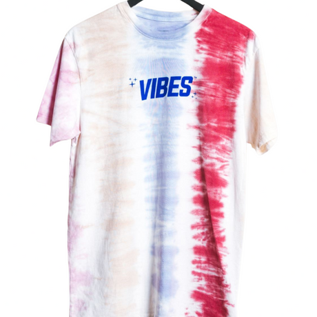 VIBES Striped Tribe Tie Dye Short Sleeve Tee