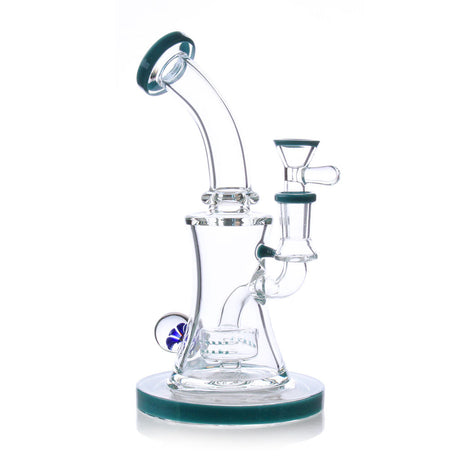 Blue Glass Mouthpiece And Bottom Stand 7 Inch Candy Honeycomb Perc Dab Rig