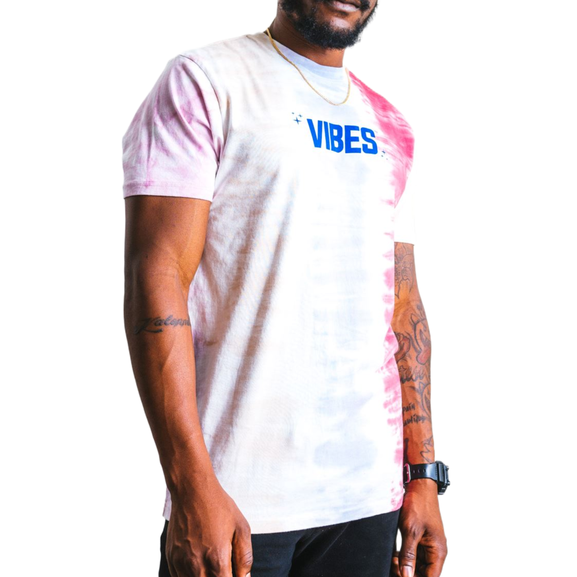 VIBES Striped Tribe Tie Dye Short Sleeve Tee