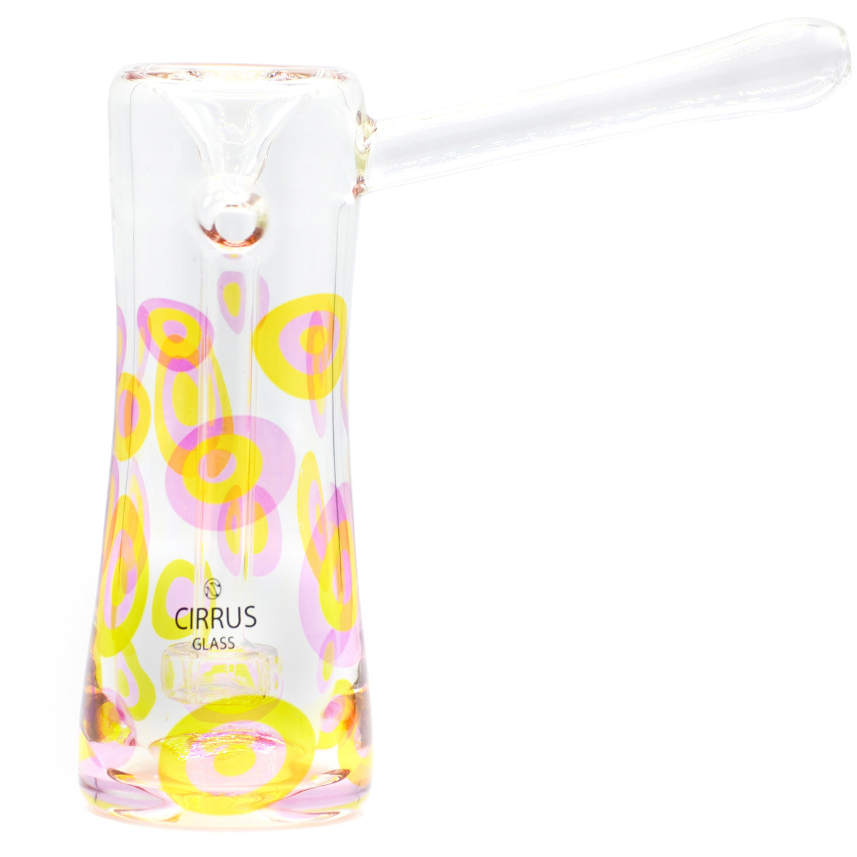 Cirrus Glass Yellow Pebble Bubbler