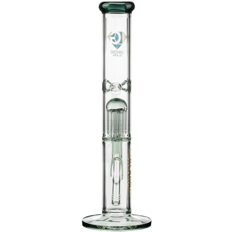 Diamond Glass 13” 8-Arm Tree Perc Straight Tube Bong 
