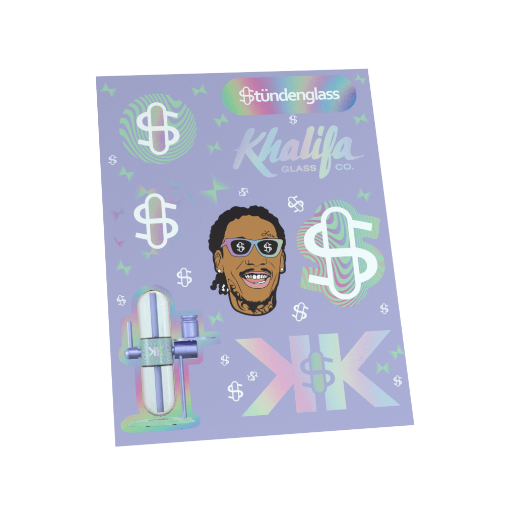 Khalifa x Stündenglass Gravity Pipe - Violet Sky / Mints Sticker Sheet