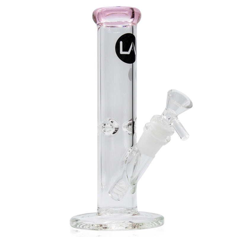 LA Pipes Colored Straight Tube Bong Pink