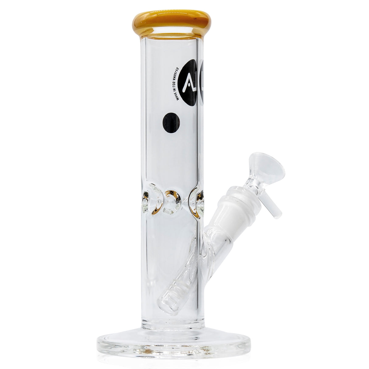 LA Pipes Colored Straight Tube Bong Amber