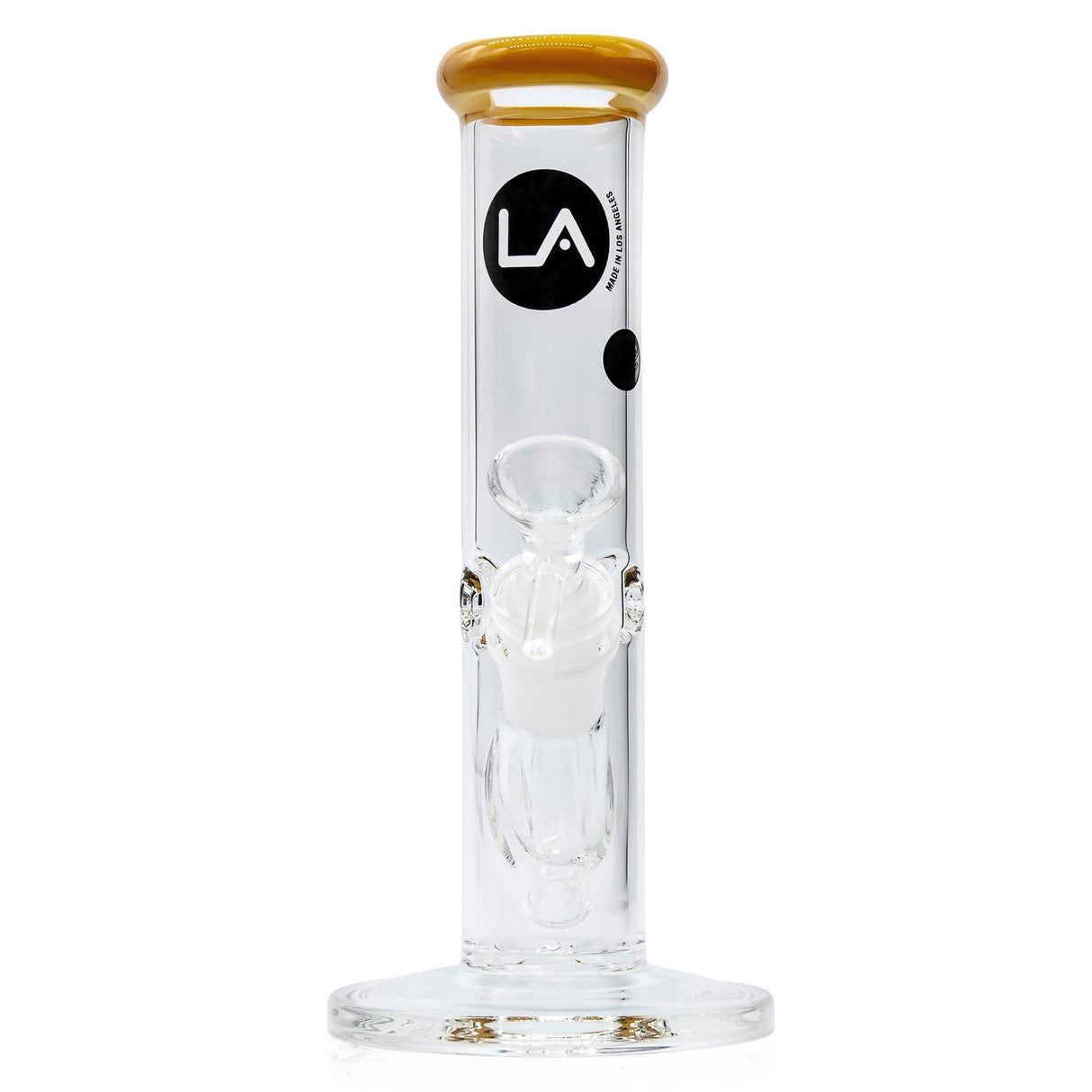 LA Pipes Colored Straight Tube Bong Amber