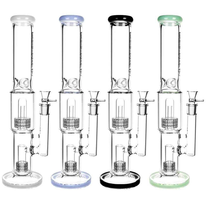 Pulsar 16.5” Double Stereo Matrix Perc Bong – Colors Vary
