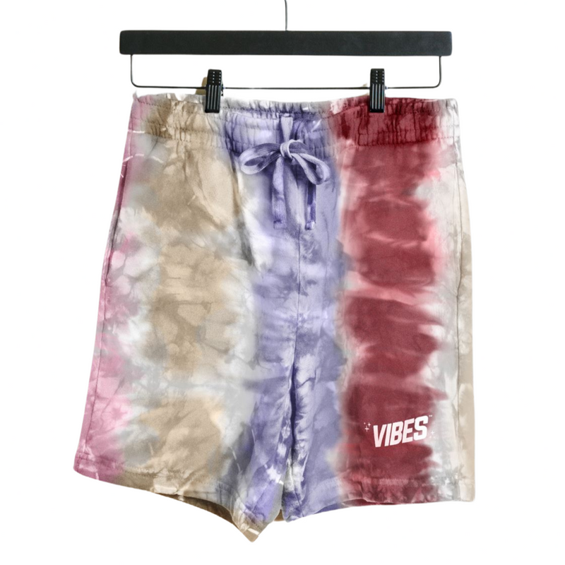VIBES Vibe Tribe Striped Tie Dye Shorts