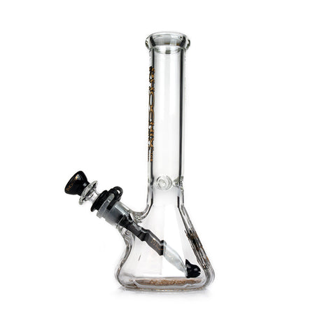 Phoenix Star Diamond Base 10-Inches Clear Glass Bong with Black Flower Bowl Piece, Keck Clips & Downstem