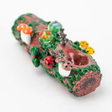 Mossy Log Glass Pipe Zoomed Bowl Side