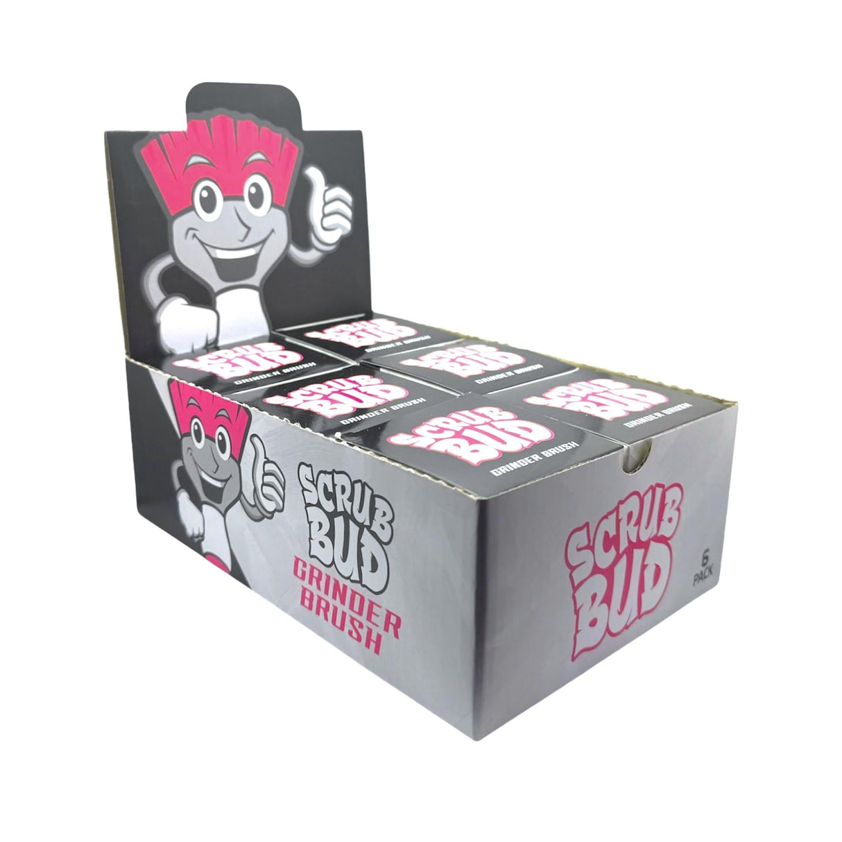 Pink Formula Scrub Bud - Grinder Brush (6-Pack Display)