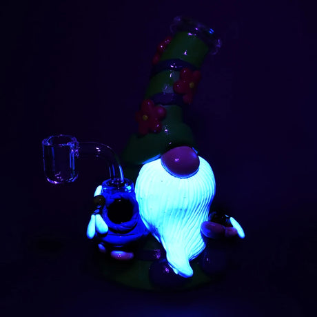CaliConnected 7” Flower Gnome Glass & Enamel Dab Rig – Colors Vary