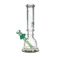 Green Phoenix Star 7mm Glass 12 Inches Beaker Bong With Wide Base