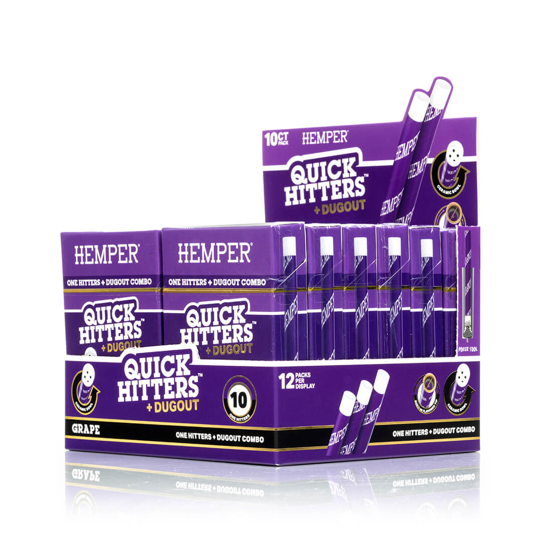 Hemper Quick Hitters Dugout 10-Packs | Grape - 12ct Display
