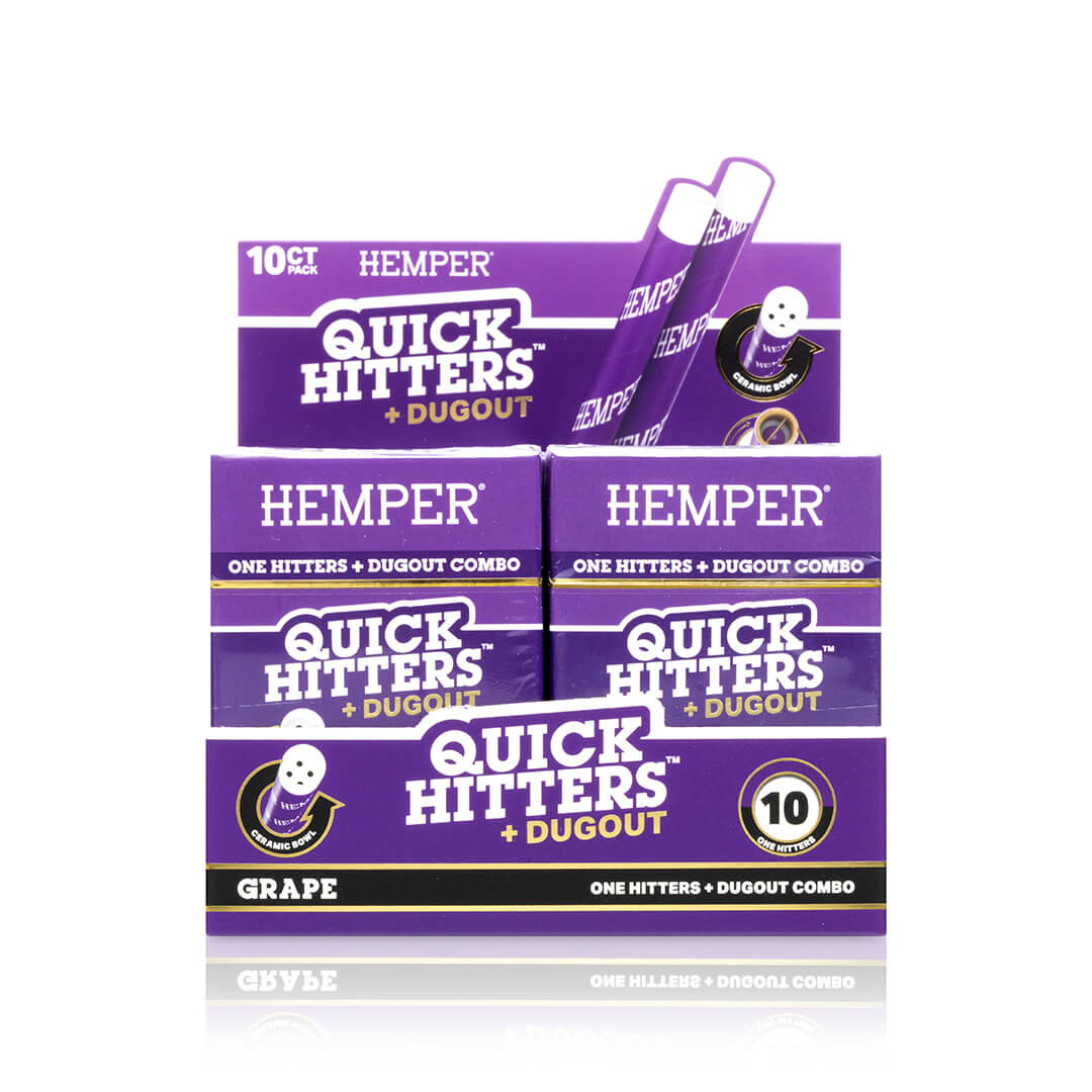 Hemper Quick Hitters Dugout 10-Packs | Grape - 12ct Display