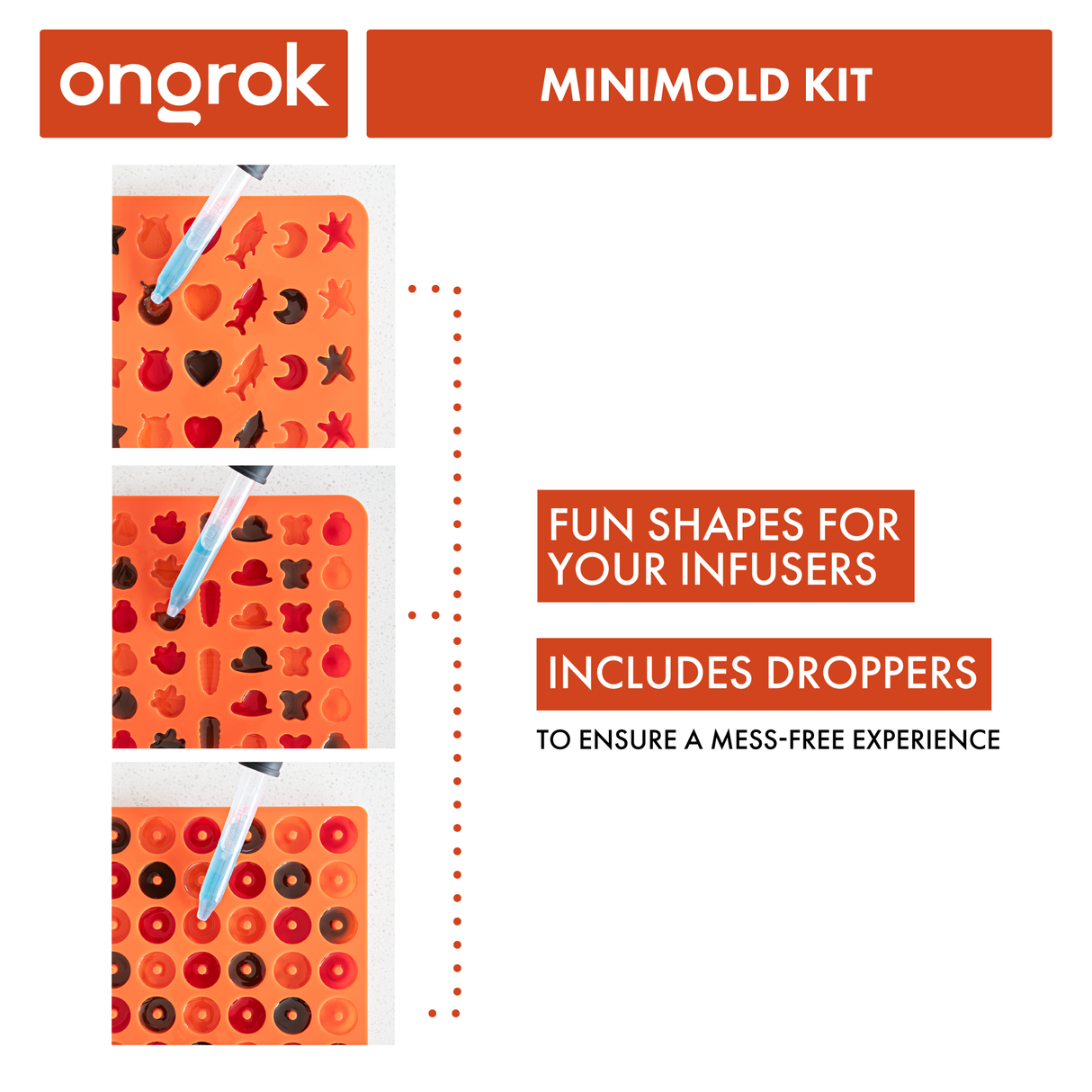 Ongrok Silicone Gummy Molds with Droppers