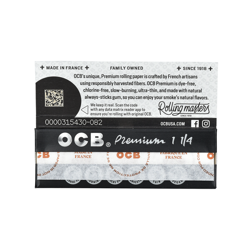 OCB 1.25” Premium Rolling Papers | 24pc Display